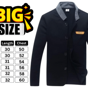 Men’s Premium Knit Blazer Black For Big Size